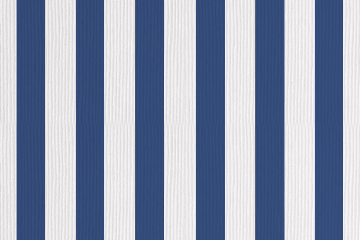 Ανθεκτικό ύφασμα Tempotest 34 με μπλε και λευκές ρίγες, ιδανικό για εξωτερικούς χώρους και σκίαση.