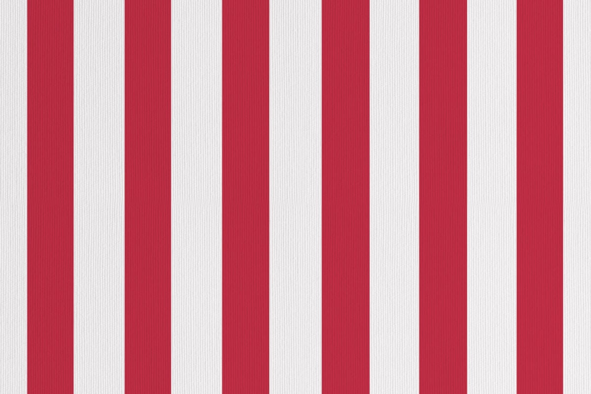 Ριγέ ύφασμα Tempotest 35 σε κόκκινο και λευκό για εξωτερικούς χώρους.